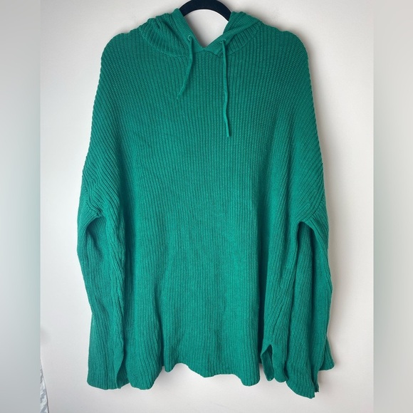 Aligne Green Organic Cotton Hooded Oversized Sweater Tunic Women’s Size Large - Picture 1 of 7